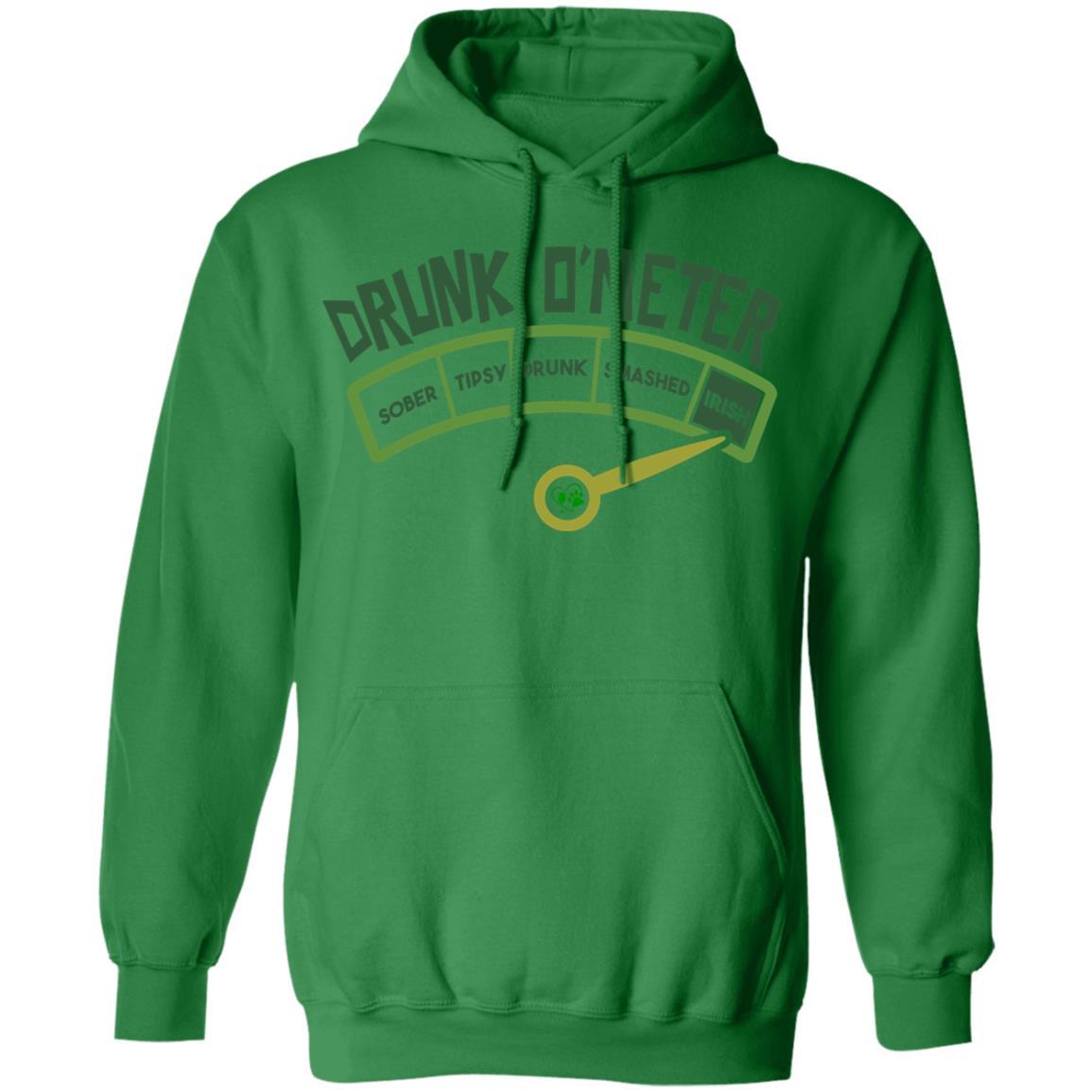 Sweatshirts Irish Green / S Winey Bitches Co "Irish Drunk O'Meter" Pullover Hoodie 8 oz. WineyBitchesCo