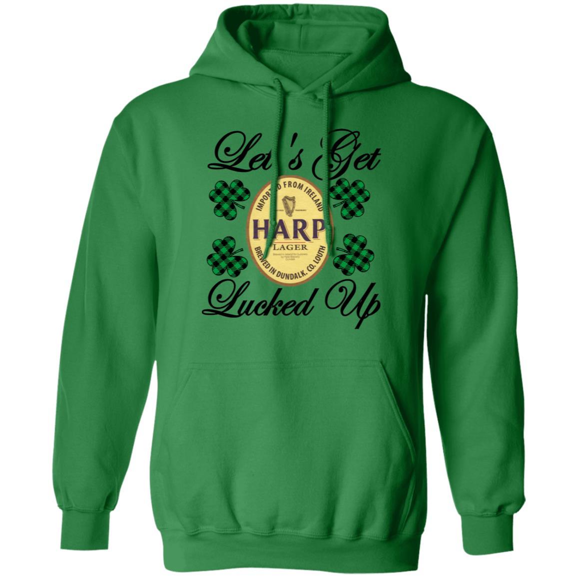 Sweatshirts Irish Green / S Winey Bitches Co "Let's Get Lucked Up" Harp Pullover Hoodie 8 oz. WineyBitchesCo