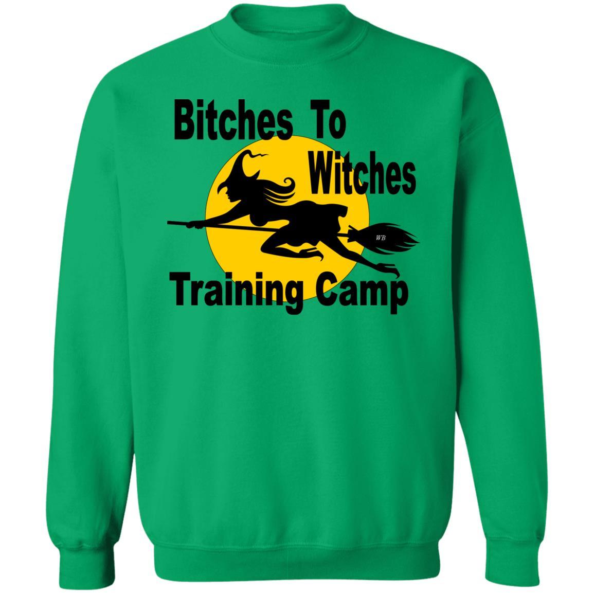 Sweatshirts Irish Green / S WineyBitches.Co "Bitches To Witches Training Camp" Crewneck Pullover Sweatshirt 8 oz. WineyBitchesCo