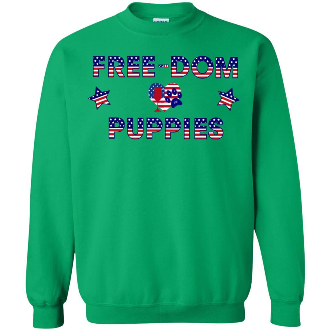 Sweatshirts Irish Green / S WineyBitches.Co Free-Dom Puppies Crewneck Pullover Sweatshirt 8 oz. WineyBitchesCo