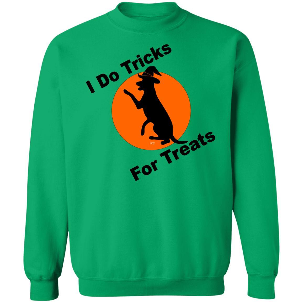 Sweatshirts Irish Green / S WineyBitches.Co "I Do Tricks For Treats" Dog-Crewneck Pullover Sweatshirt 8 oz. WineyBitchesCo