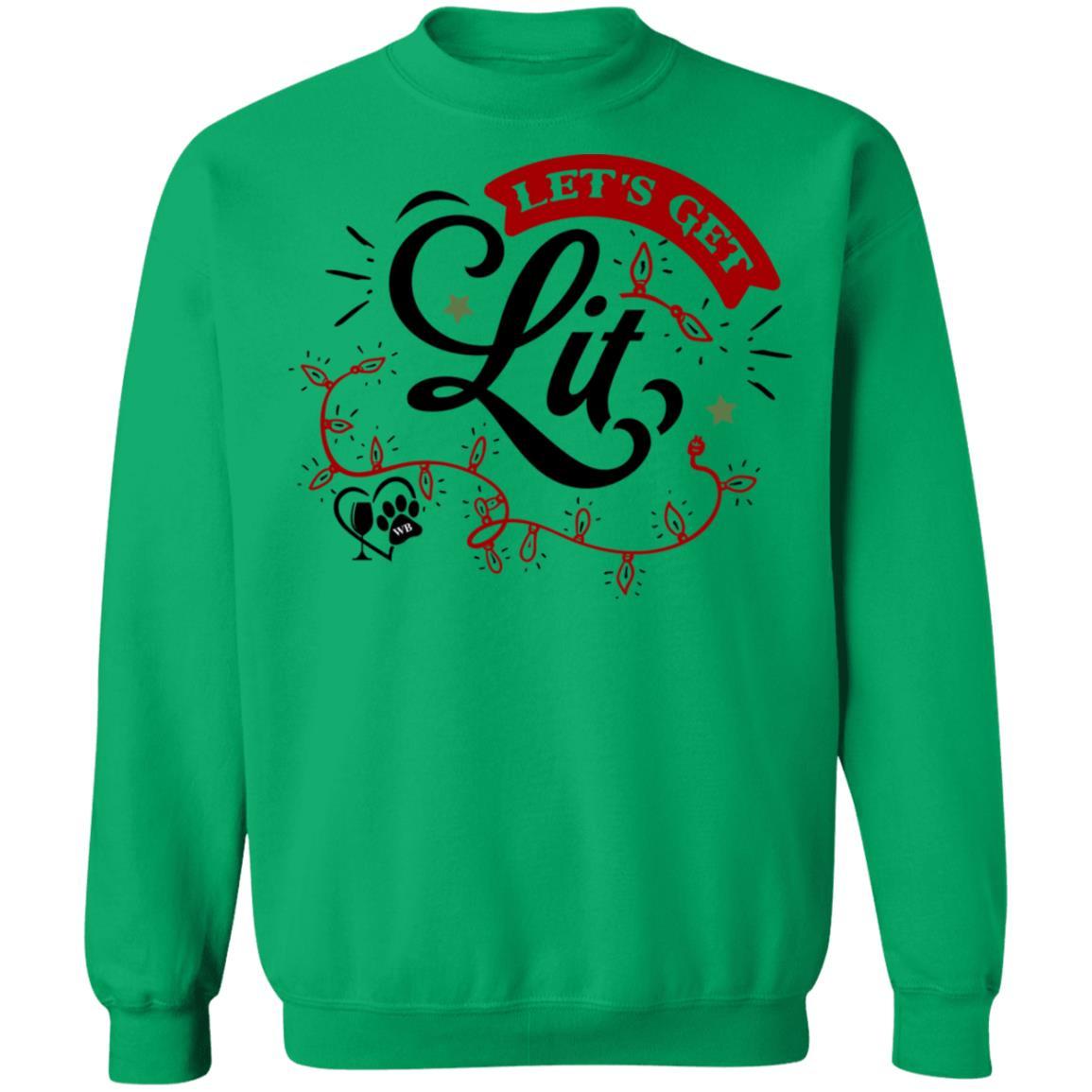 Sweatshirts Irish Green / S WineyBitches.Co "Let's Get Lit" Crewneck Pullover Sweatshirt 8 oz. WineyBitchesCo