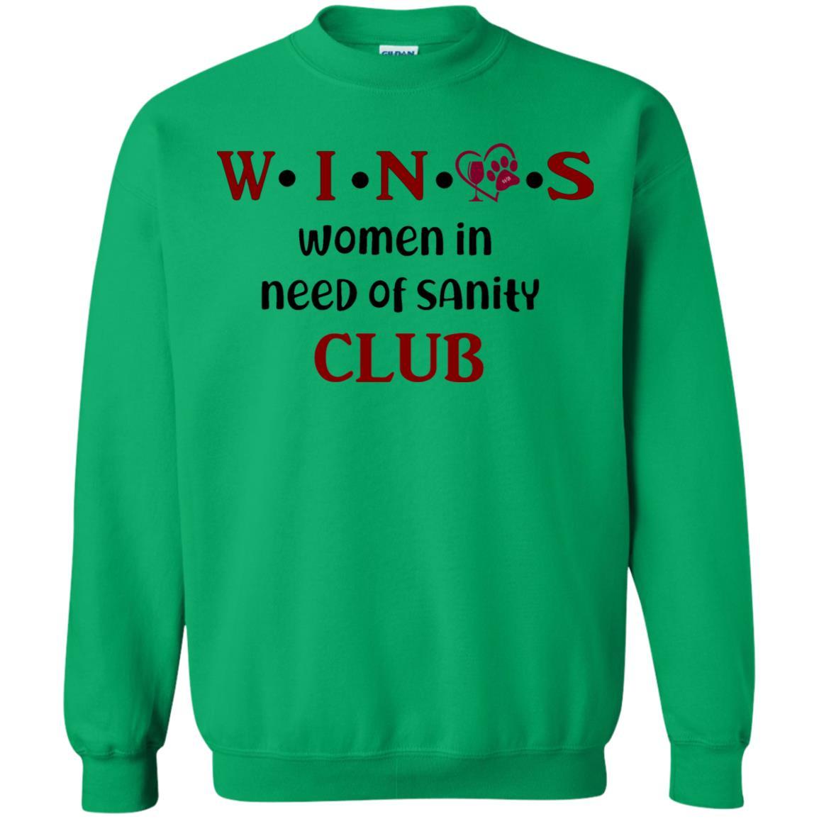 Sweatshirts Irish Green / S WineyBitches.Co WINOS Club Crewneck Pullover Sweatshirt 8 oz. (Burg Lettering) WineyBitchesCo