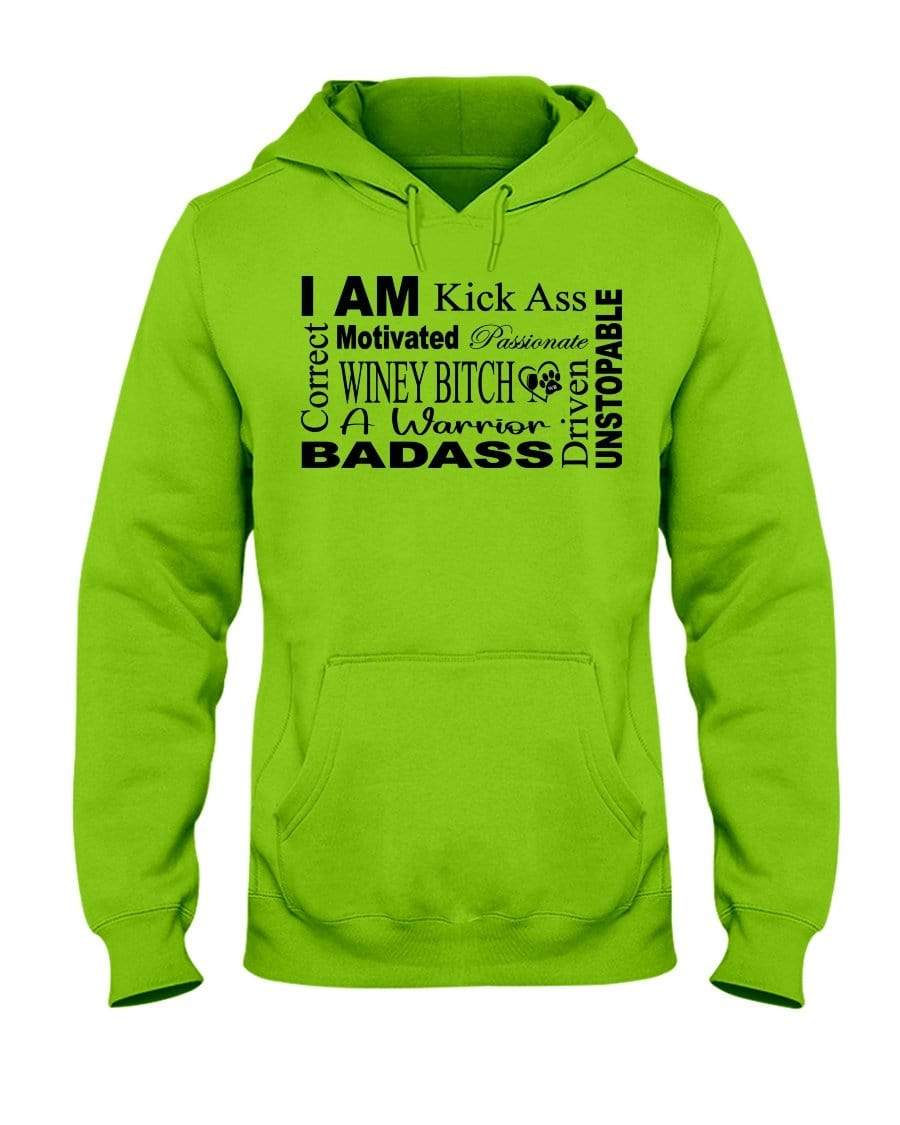 Sweatshirts Kiwi / S Winey Bitches Co "I Am Motivated" Black Lettering-50/50 Hoodie WineyBitchesCo