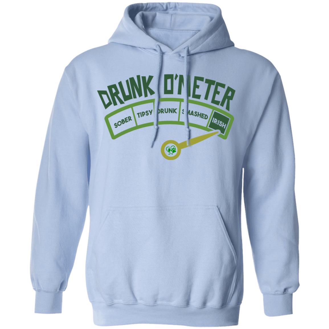 Sweatshirts Light Blue / S Winey Bitches Co "Irish Drunk O'Meter" Pullover Hoodie 8 oz. WineyBitchesCo