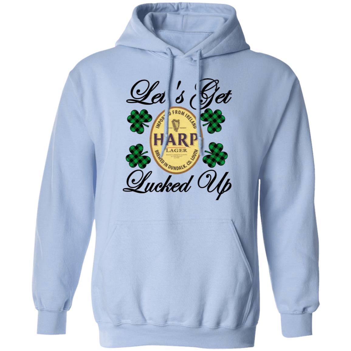 Sweatshirts Light Blue / S Winey Bitches Co "Let's Get Lucked Up" Harp Pullover Hoodie 8 oz. WineyBitchesCo