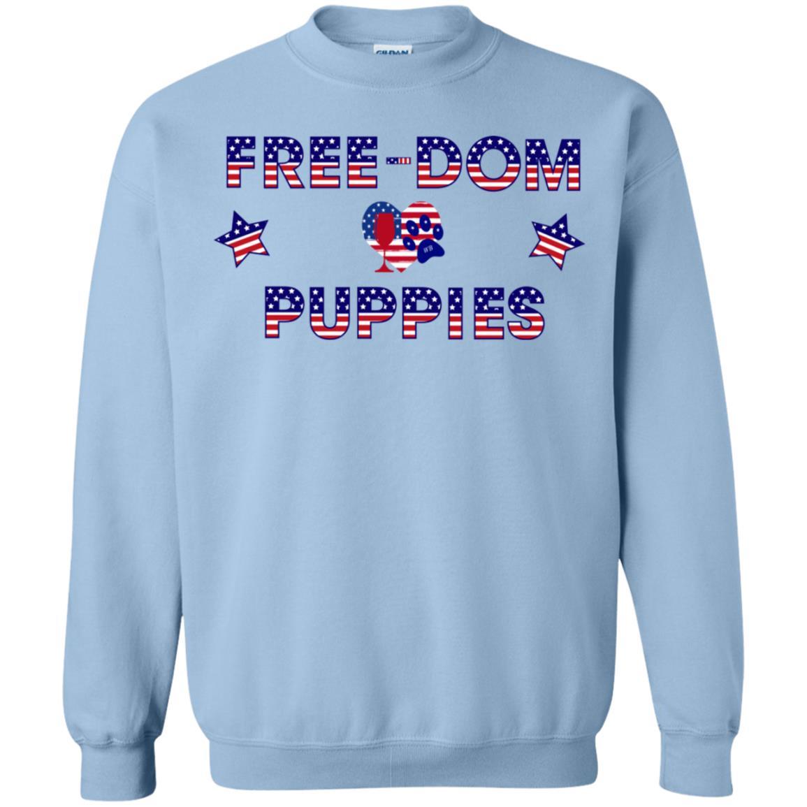 Sweatshirts Light Blue / S WineyBitches.Co Free-Dom Puppies Crewneck Pullover Sweatshirt 8 oz. WineyBitchesCo