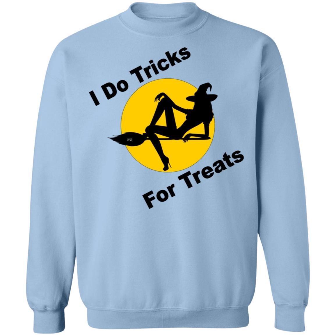 Sweatshirts Light Blue / S WineyBitches.Co "I Do Tricks For Treats" Crewneck Pullover Sweatshirt 8 oz. WineyBitchesCo