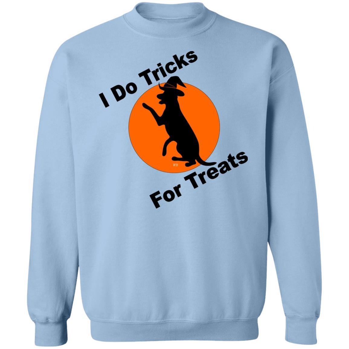 Sweatshirts Light Blue / S WineyBitches.Co "I Do Tricks For Treats" Dog-Crewneck Pullover Sweatshirt 8 oz. WineyBitchesCo