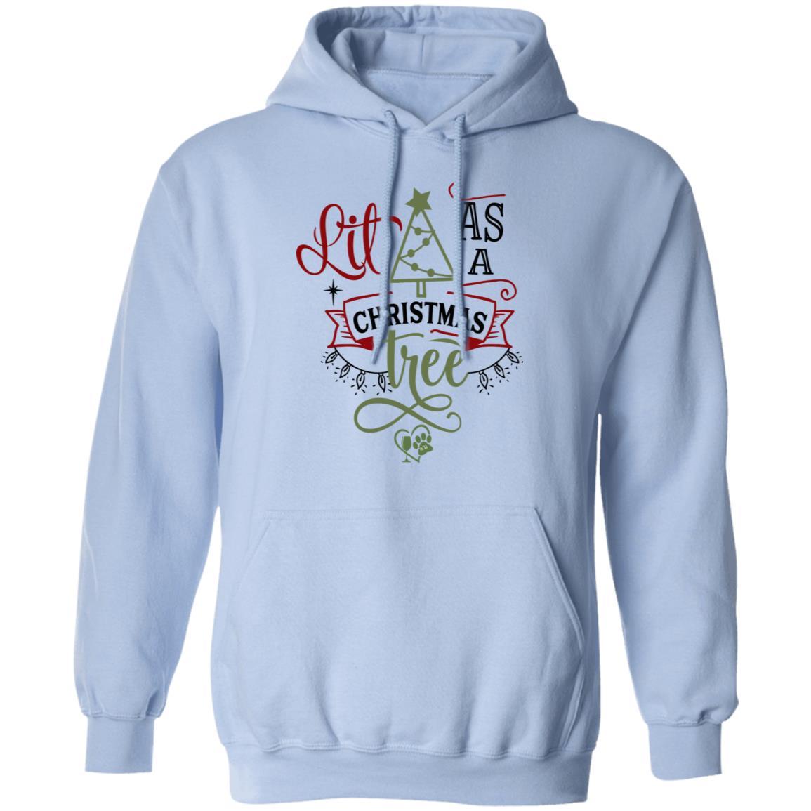 Sweatshirts Light Blue / S WineyBitches.Co "Lit As A Christmas Tree" Pullover Hoodie 8 oz. WineyBitchesCo