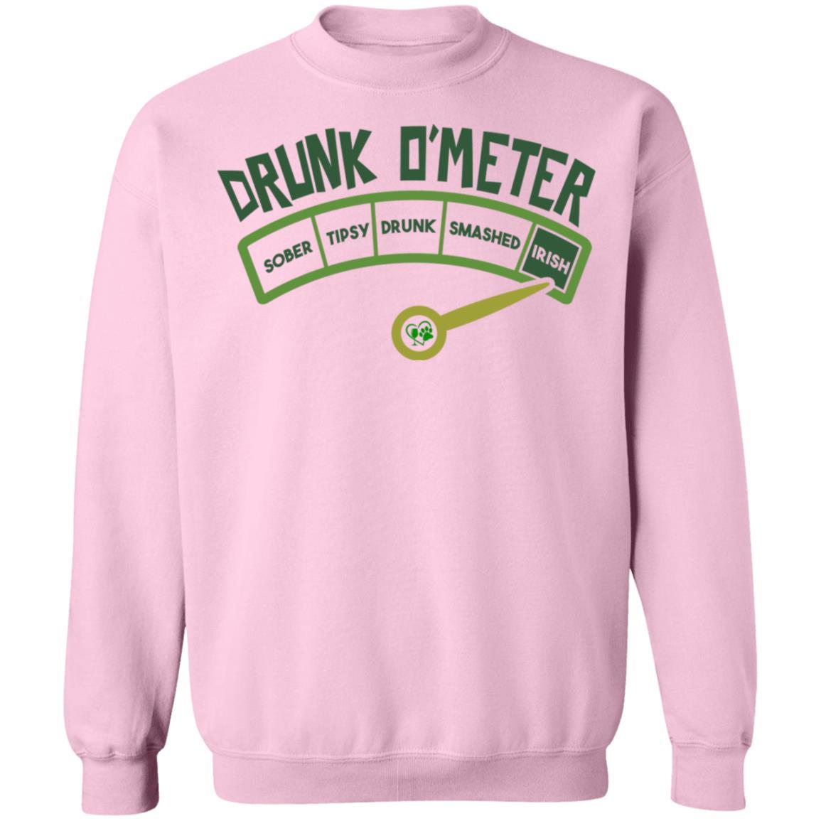 Sweatshirts Light Pink / S Winey Bitches Co "Irish Drunk O'Meter Crewneck Pullover Sweatshirt 8 oz. WineyBitchesCo