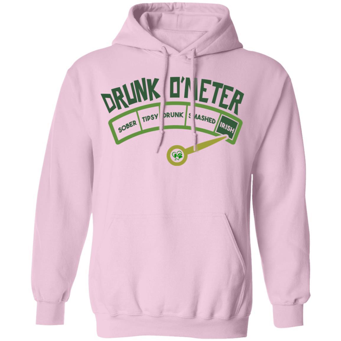 Sweatshirts Light Pink / S Winey Bitches Co "Irish Drunk O'Meter" Pullover Hoodie 8 oz. WineyBitchesCo