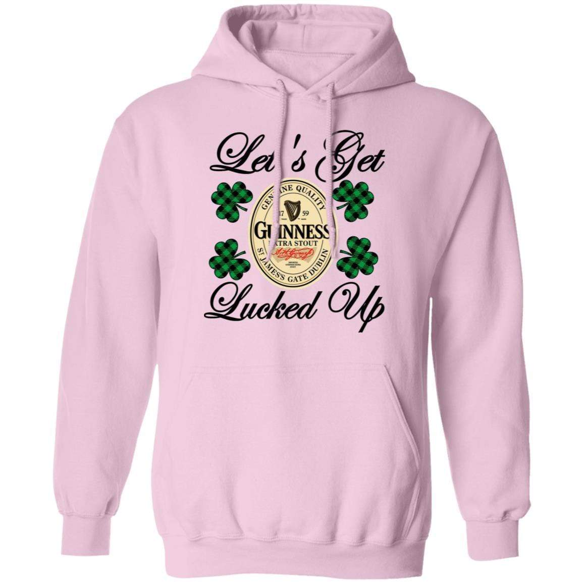 Sweatshirts Light Pink / S Winey Bitches Co "Let's Get Lucked Up" Guinness Pullover Hoodie 8 oz. WineyBitchesCo