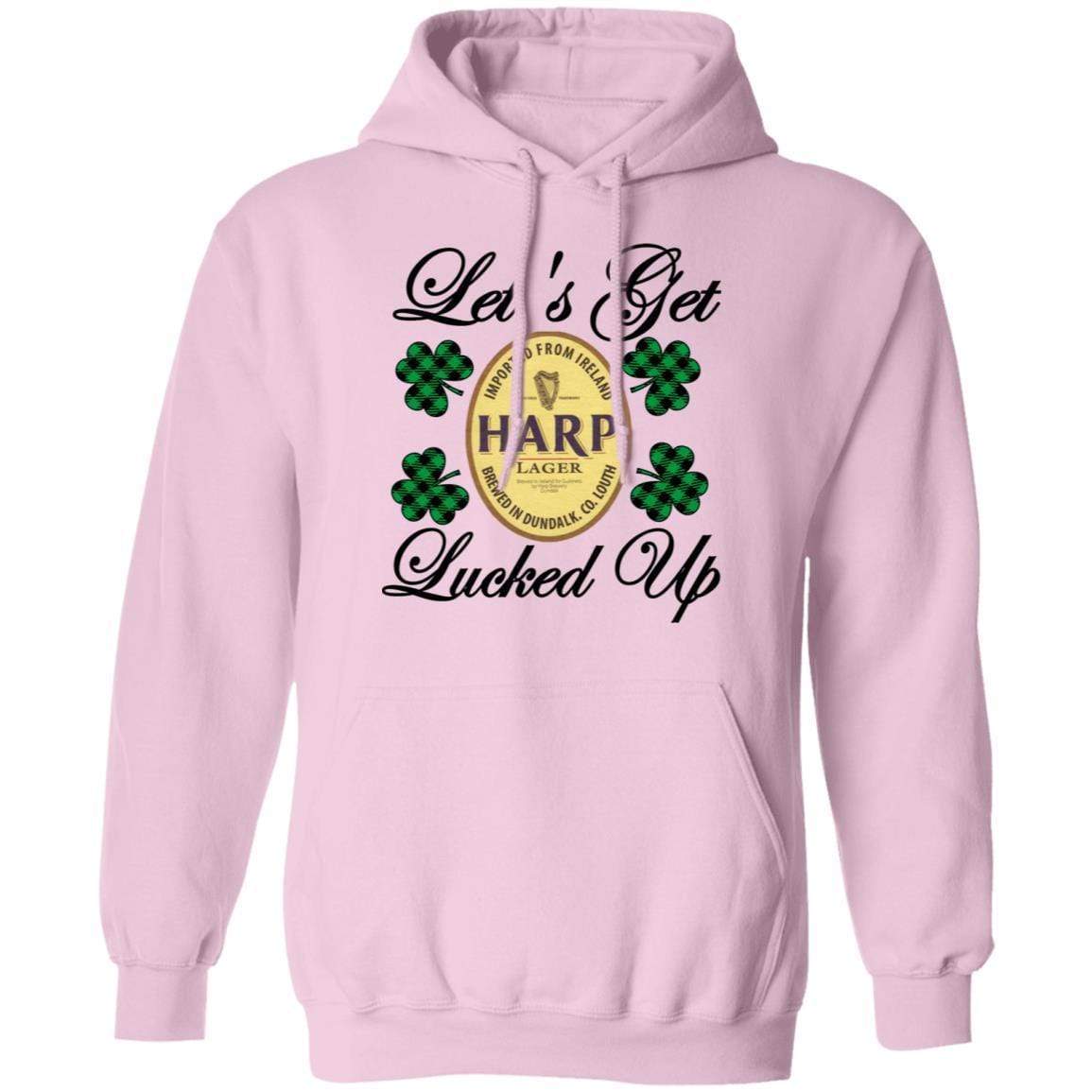 Sweatshirts Light Pink / S Winey Bitches Co "Let's Get Lucked Up" Harp Pullover Hoodie 8 oz. WineyBitchesCo
