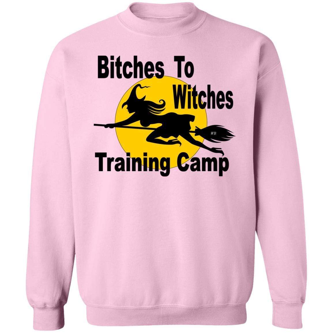 Sweatshirts Light Pink / S WineyBitches.Co "Bitches To Witches Training Camp" Crewneck Pullover Sweatshirt 8 oz. WineyBitchesCo