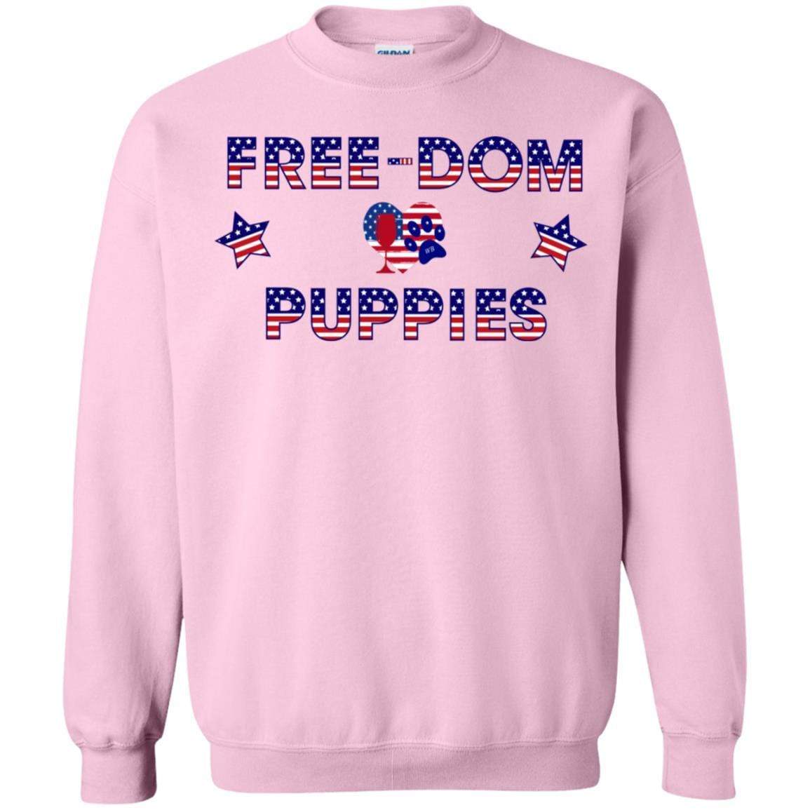 Sweatshirts Light Pink / S WineyBitches.Co Free-Dom Puppies Crewneck Pullover Sweatshirt 8 oz. WineyBitchesCo