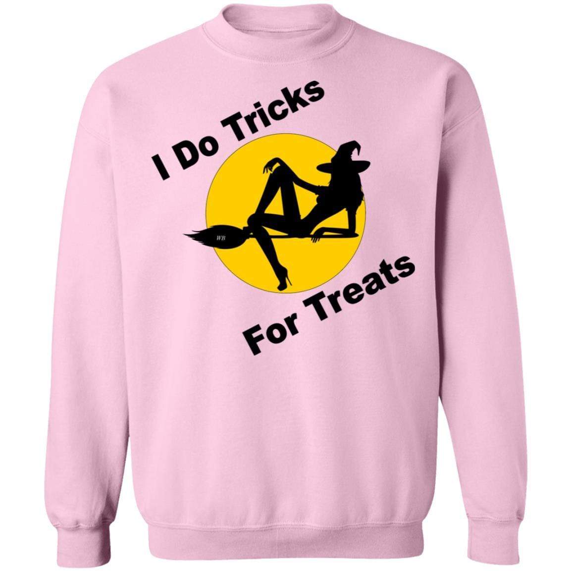 Sweatshirts Light Pink / S WineyBitches.Co "I Do Tricks For Treats" Crewneck Pullover Sweatshirt 8 oz. WineyBitchesCo