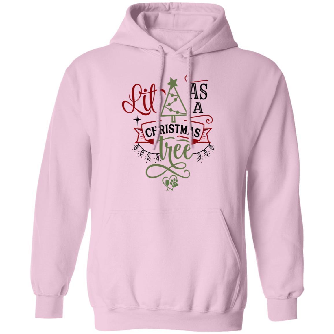 Sweatshirts Light Pink / S WineyBitches.Co "Lit As A Christmas Tree" Pullover Hoodie 8 oz. WineyBitchesCo