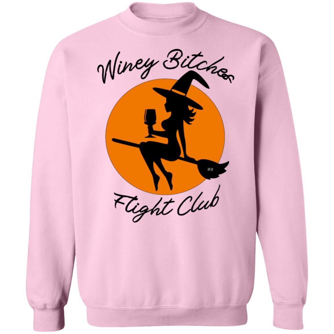 Sweatshirts Light Pink / S WineyBitches.Co "Winey Bitches Flight Club"Crewneck Pullover Sweatshirt 8 oz. WineyBitchesCo