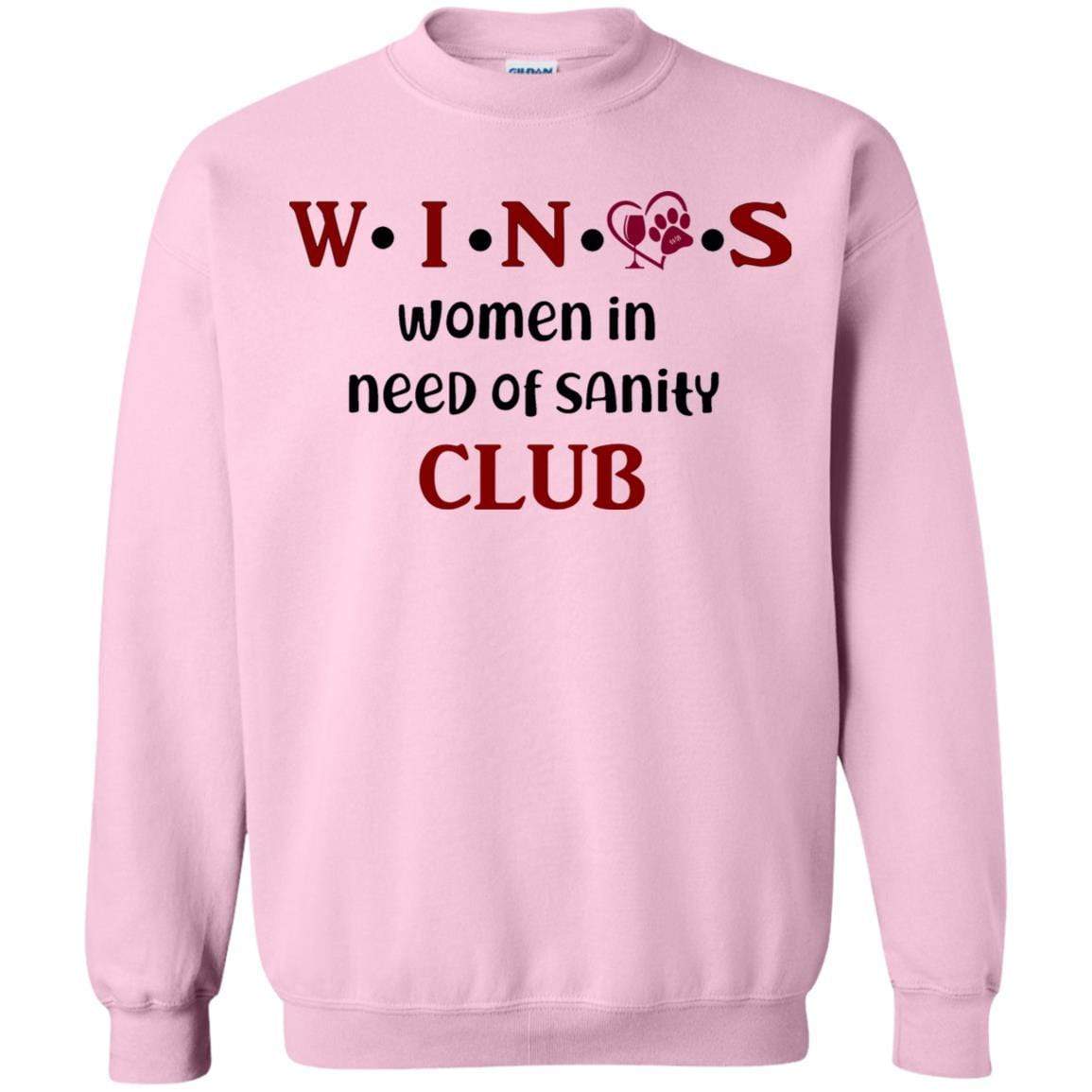 Sweatshirts Light Pink / S WineyBitches.Co WINOS Club Crewneck Pullover Sweatshirt 8 oz. (Burg Lettering) WineyBitchesCo