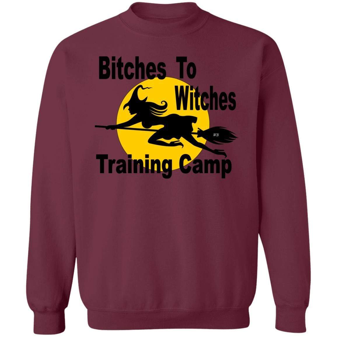 Sweatshirts Maroon / S WineyBitches.Co "Bitches To Witches Training Camp" Crewneck Pullover Sweatshirt 8 oz. WineyBitchesCo