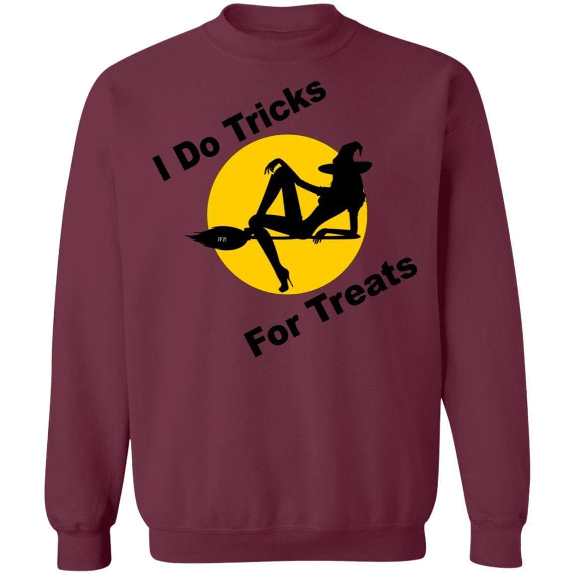 Sweatshirts Maroon / S WineyBitches.Co "I Do Tricks For Treats" Crewneck Pullover Sweatshirt 8 oz. WineyBitchesCo