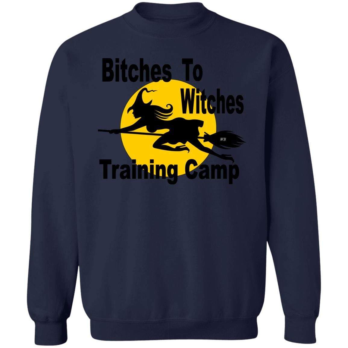 Sweatshirts Navy / S WineyBitches.Co "Bitches To Witches Training Camp" Crewneck Pullover Sweatshirt 8 oz. WineyBitchesCo