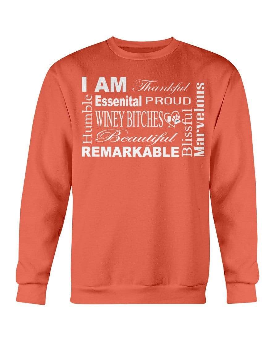 Sweatshirts Orange / S Winey Bitches Co "I Am Essential" White Letters-Sweatshirt - Crew WineyBitchesCo