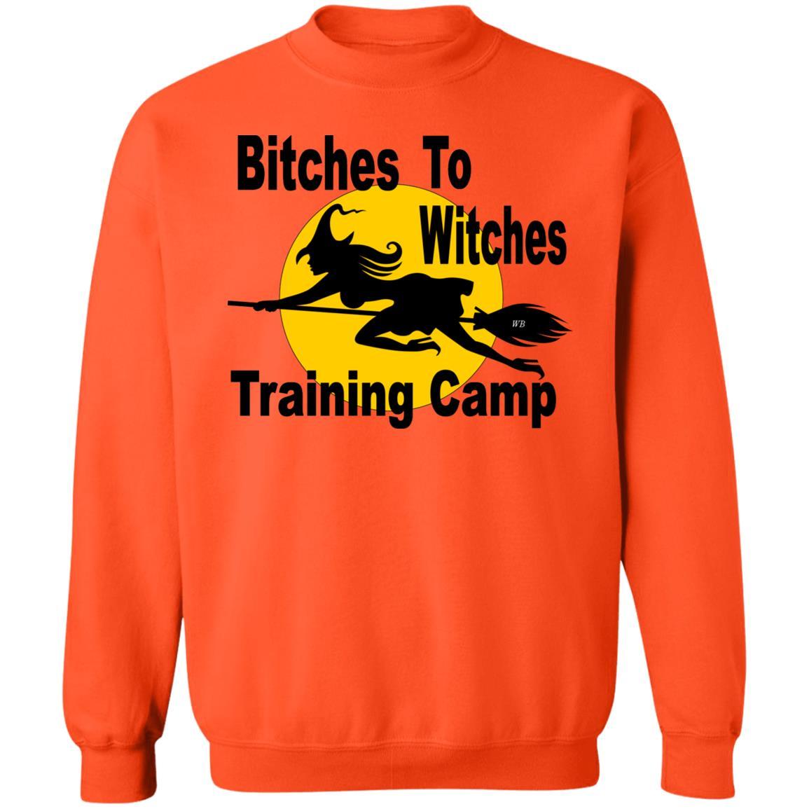 Sweatshirts Orange / S WineyBitches.Co "Bitches To Witches Training Camp" Crewneck Pullover Sweatshirt 8 oz. WineyBitchesCo