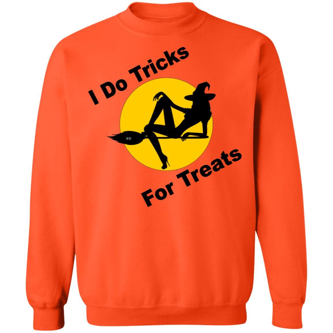 Sweatshirts Orange / S WineyBitches.Co "I Do Tricks For Treats" Crewneck Pullover Sweatshirt 8 oz. WineyBitchesCo
