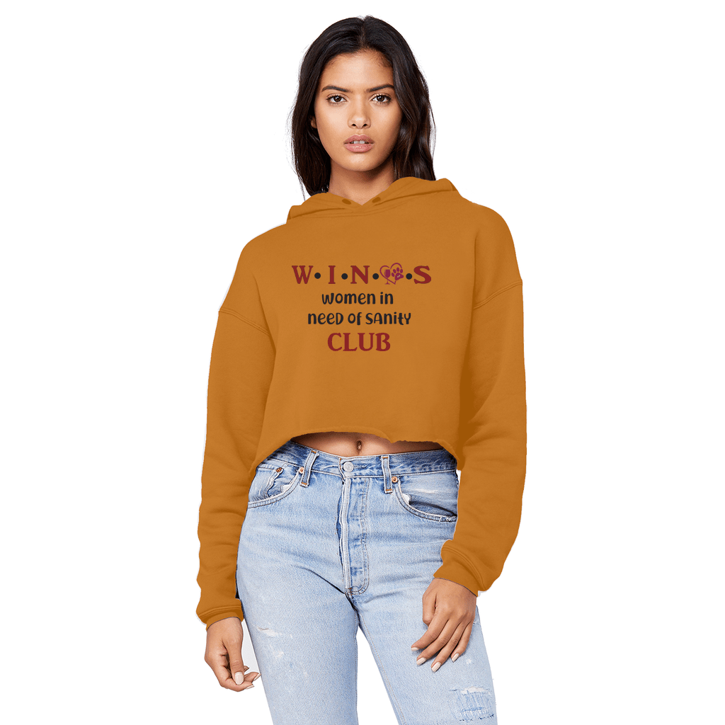 Sweatshirts Orange / XS WineyBitches.Co Winos Club Unisex Cropped Raw Edge Boyfriend Hoodie WineyBitchesCo