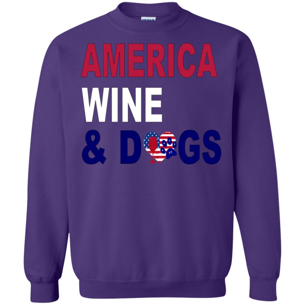 Sweatshirts Purple / S WineyBitches.Co America Wine & Dogs Crewneck Pullover Sweatshirt 8 oz. WineyBitchesCo