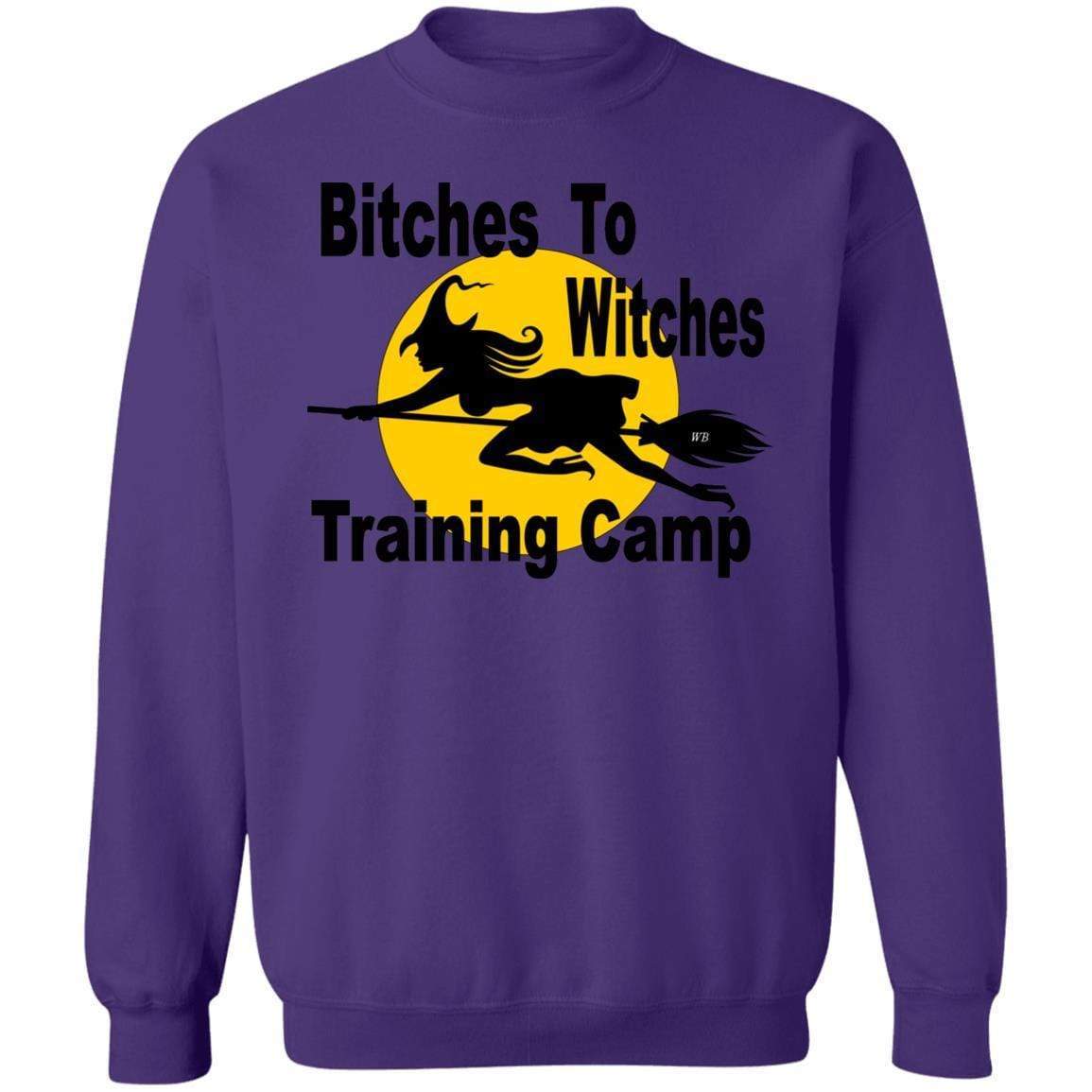 Sweatshirts Purple / S WineyBitches.Co "Bitches To Witches Training Camp" Crewneck Pullover Sweatshirt 8 oz. WineyBitchesCo