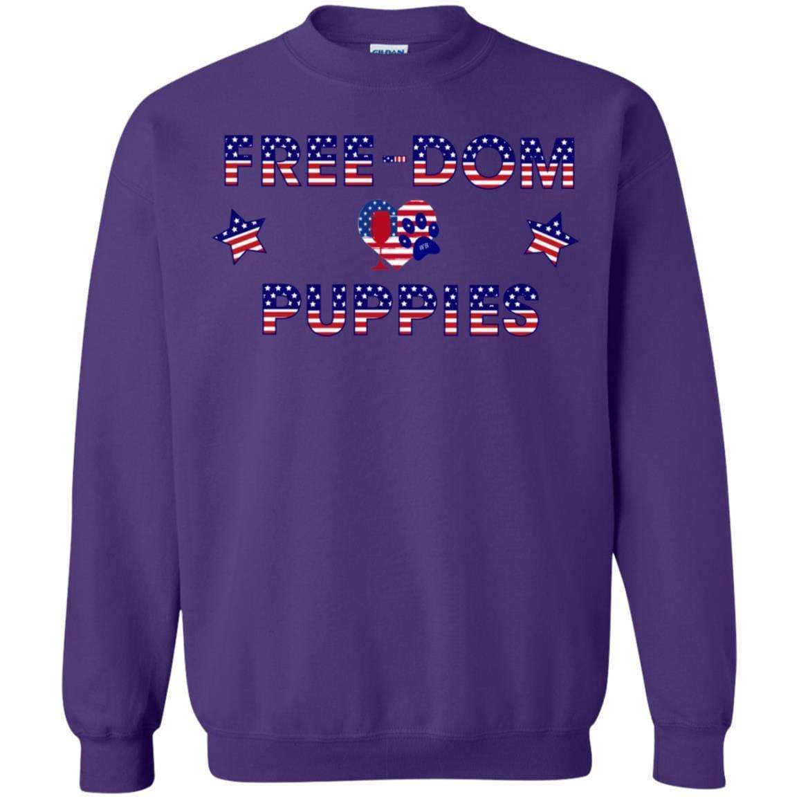 Sweatshirts Purple / S WineyBitches.Co Free-Dom Puppies Crewneck Pullover Sweatshirt 8 oz. WineyBitchesCo