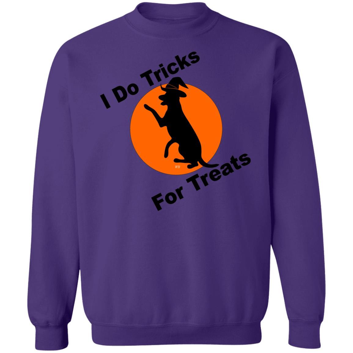 Sweatshirts Purple / S WineyBitches.Co "I Do Tricks For Treats" Dog-Crewneck Pullover Sweatshirt 8 oz. WineyBitchesCo