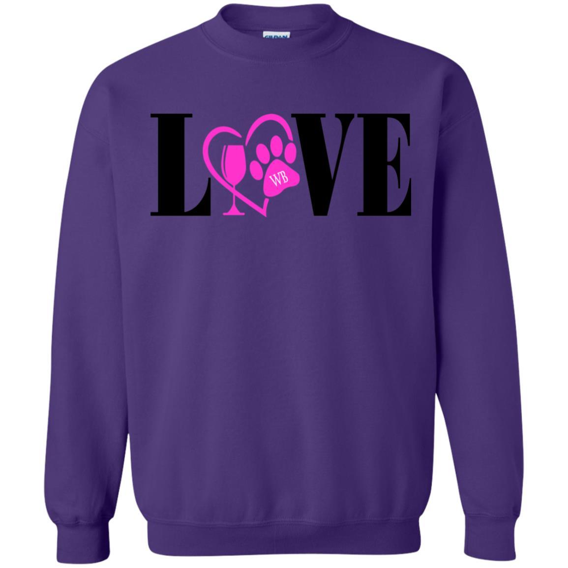 Sweatshirts Purple / S WineyBitches.co "Love Paw" Crewneck Pullover Sweatshirt 8 oz. WineyBitchesCo