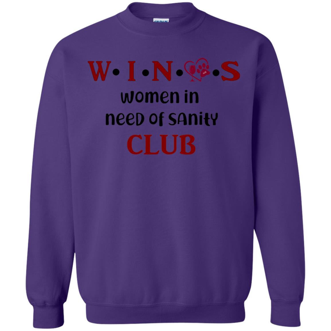 Sweatshirts Purple / S WineyBitches.Co WINOS Club Crewneck Pullover Sweatshirt 8 oz. (Burg Lettering) WineyBitchesCo