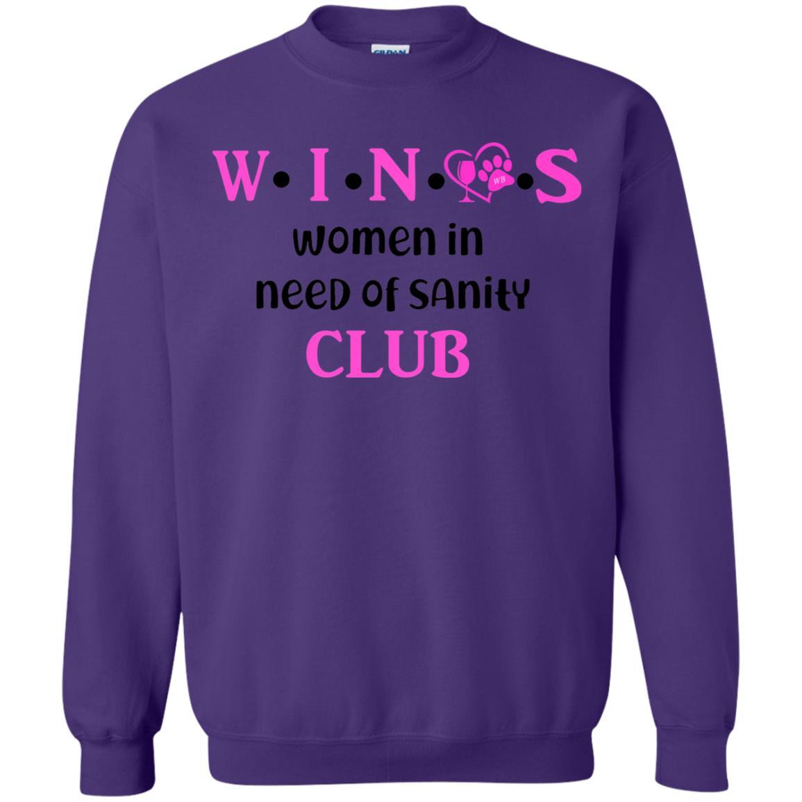 Sweatshirts Purple / S WineyBitches.Co WINOS Club Crewneck Pullover Sweatshirt 8 oz. (Pink Lettering) WineyBitchesCo
