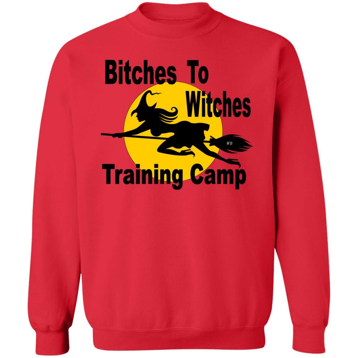 Sweatshirts Red / S WineyBitches.Co "Bitches To Witches Training Camp" Crewneck Pullover Sweatshirt 8 oz. WineyBitchesCo