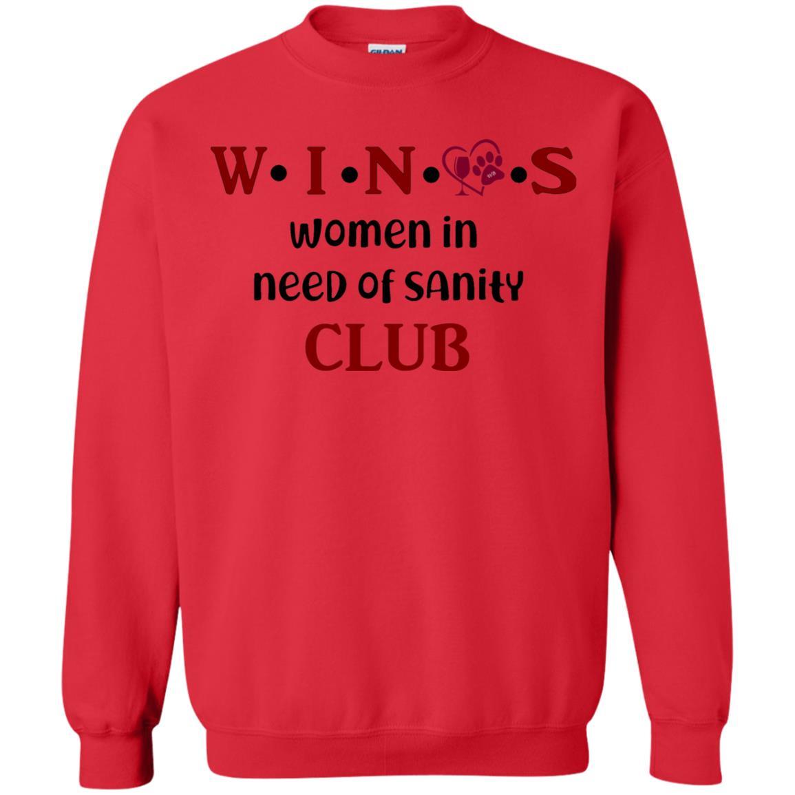Sweatshirts Red / S WineyBitches.Co WINOS Club Crewneck Pullover Sweatshirt 8 oz. (Burg Lettering) WineyBitchesCo