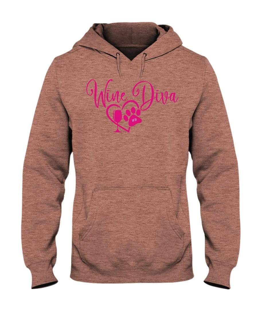 Sweatshirts Retro Heather Coral / S Winey Bitches Co "Wine Diva 2" 50/50 Hoodie WineyBitchesCo