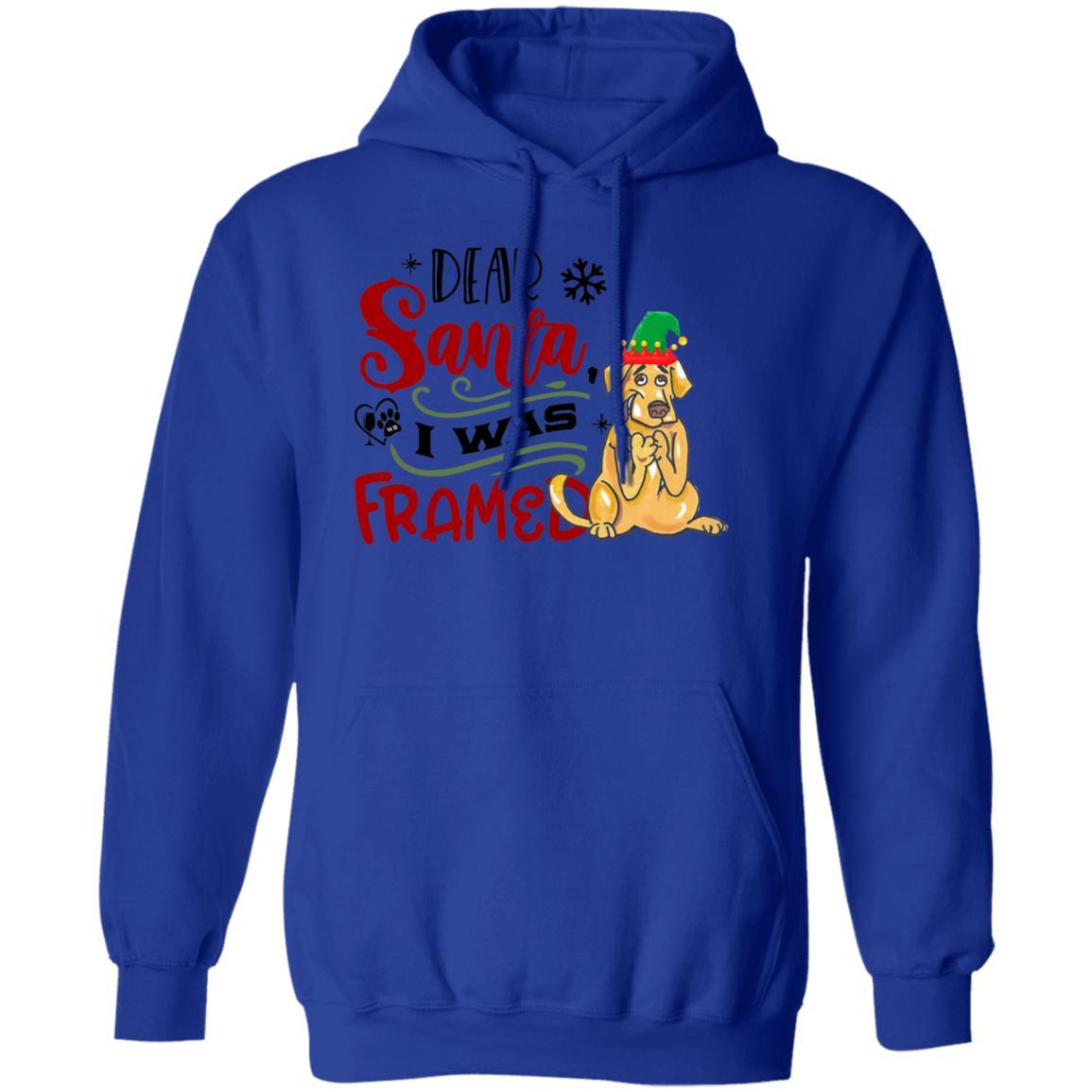 Sweatshirts Royal / S WineyBitches.Co " Dear Santa I Was Framed" Pullover Hoodie 8 oz. WineyBitchesCo