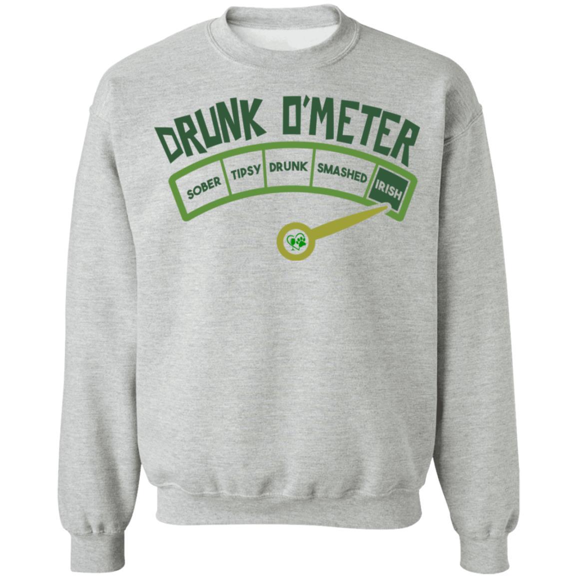 Sweatshirts Sport Grey / S Winey Bitches Co "Irish Drunk O'Meter Crewneck Pullover Sweatshirt 8 oz. WineyBitchesCo