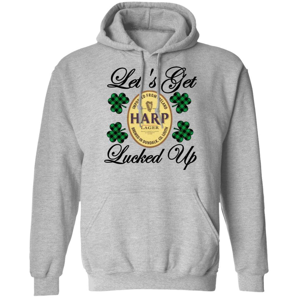 Sweatshirts Sport Grey / S Winey Bitches Co "Let's Get Lucked Up" Harp Pullover Hoodie 8 oz. WineyBitchesCo