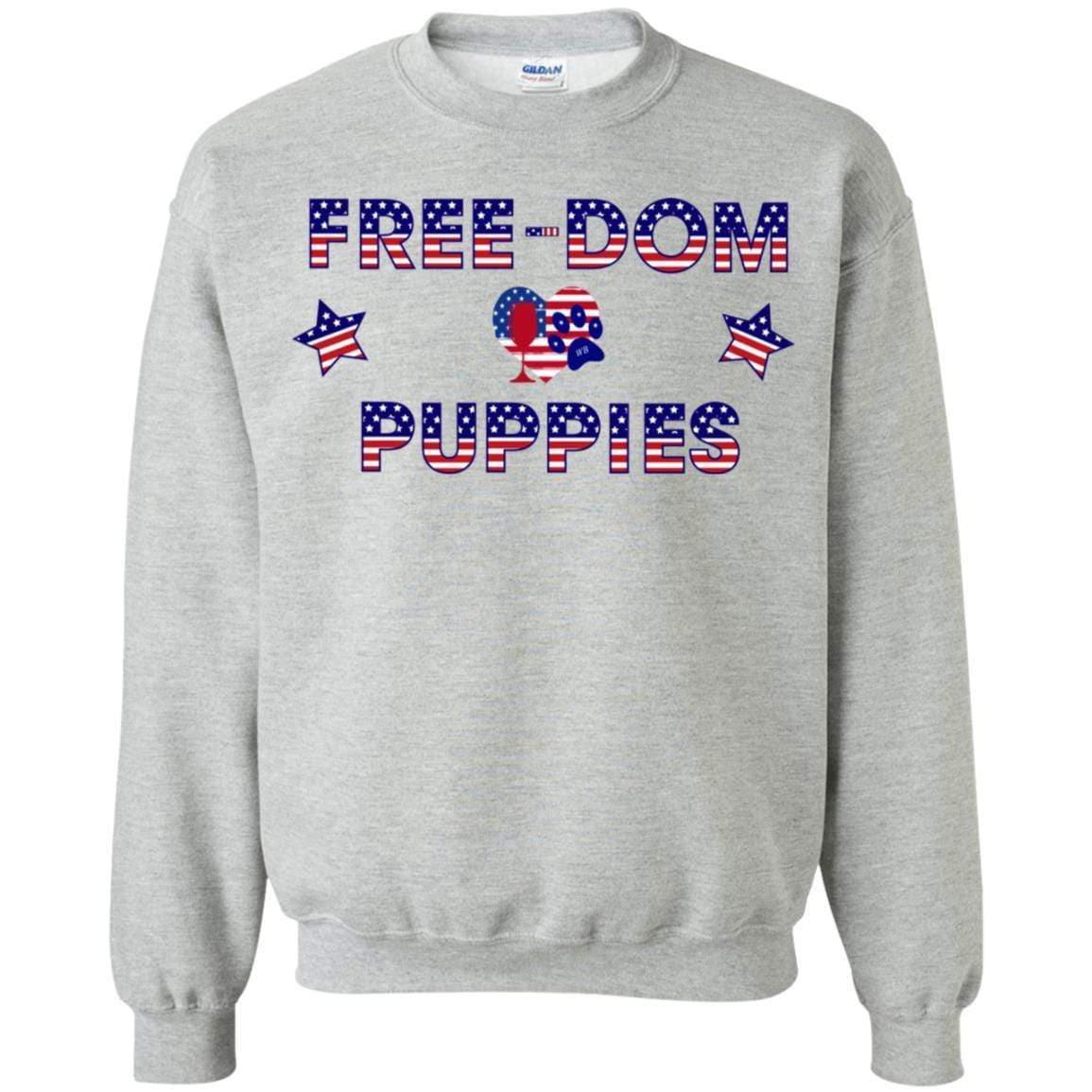 Sweatshirts Sport Grey / S WineyBitches.Co Free-Dom Puppies Crewneck Pullover Sweatshirt 8 oz. WineyBitchesCo