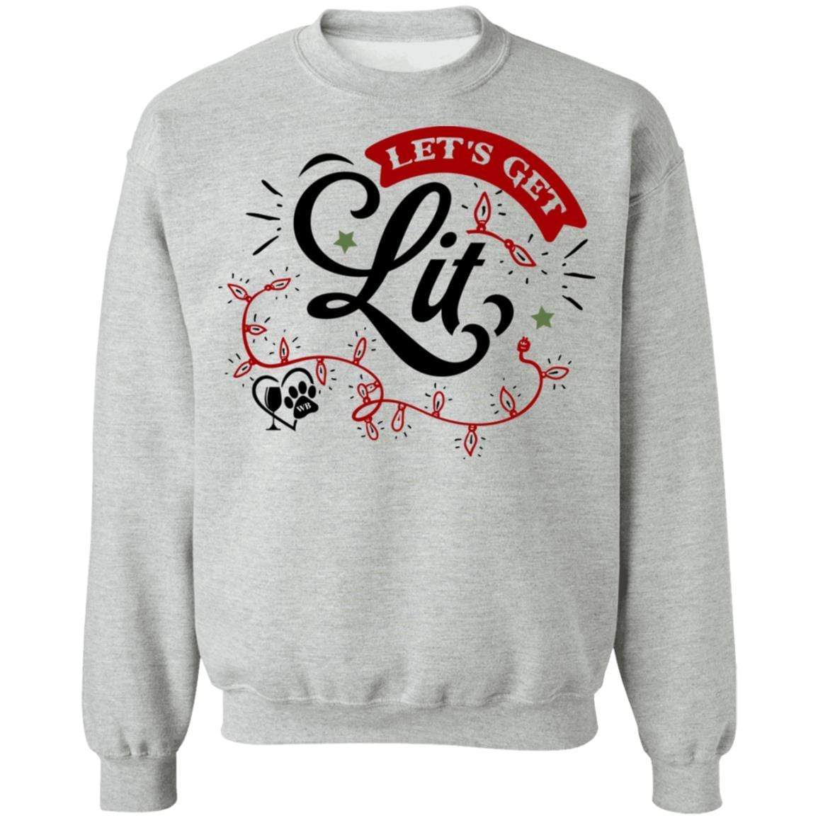 Sweatshirts Sport Grey / S WineyBitches.Co "Let's Get Lit" Crewneck Pullover Sweatshirt 8 oz. WineyBitchesCo