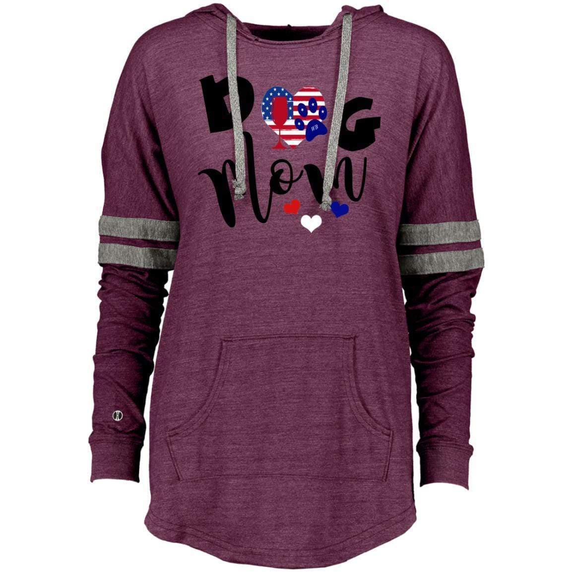 Sweatshirts Vintage Maroon/Vintage Grey / X-Small WineyBitches.Co Ladies Hooded Low Key Pullover WineyBitchesCo