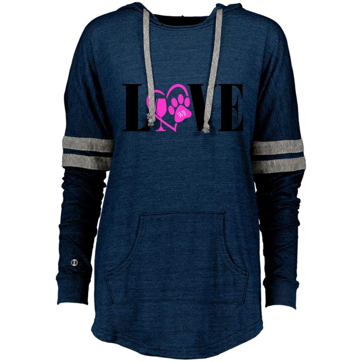 Sweatshirts Vintage Navy/Vintage Grey / X-Small WineyBitches.co Holloway Ladies Hooded Low Key Pullover WineyBitchesCo