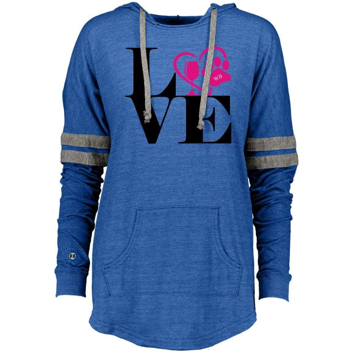 Sweatshirts Vintage Royal/Vintage Grey / X-Small WineyBitches.Co "Love Paw 2" Holloway Ladies Hooded Low Key Pullover WineyBitchesCo