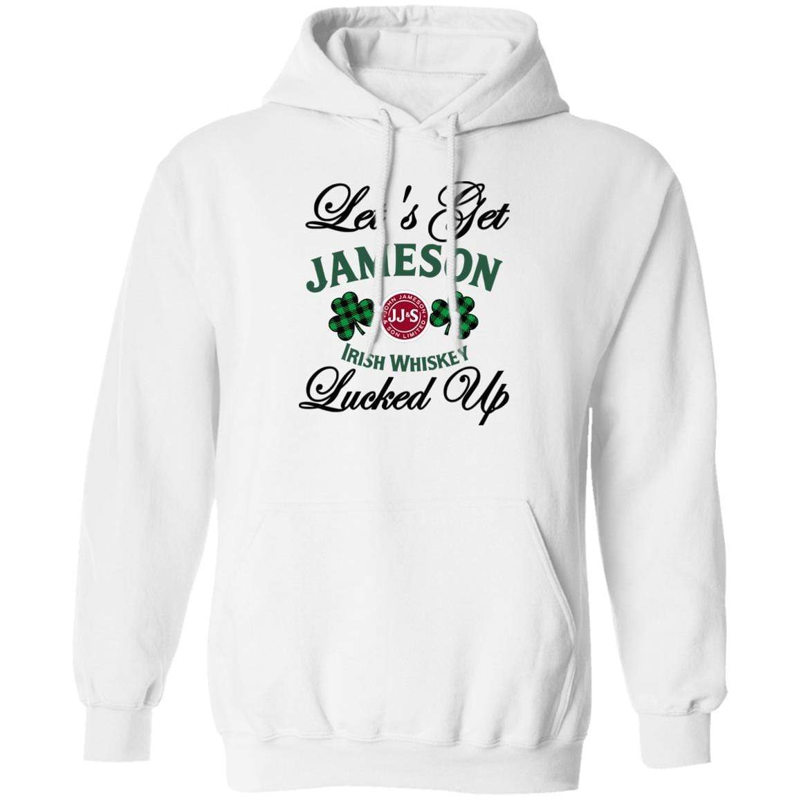 Sweatshirts White / S Winey Bitches Co "Let's Get Lucked Up" Jameson Pullover Hoodie 8 oz. WineyBitchesCo